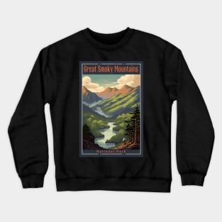 Great Smoky Mountains national park travel poster Crewneck Sweatshirt